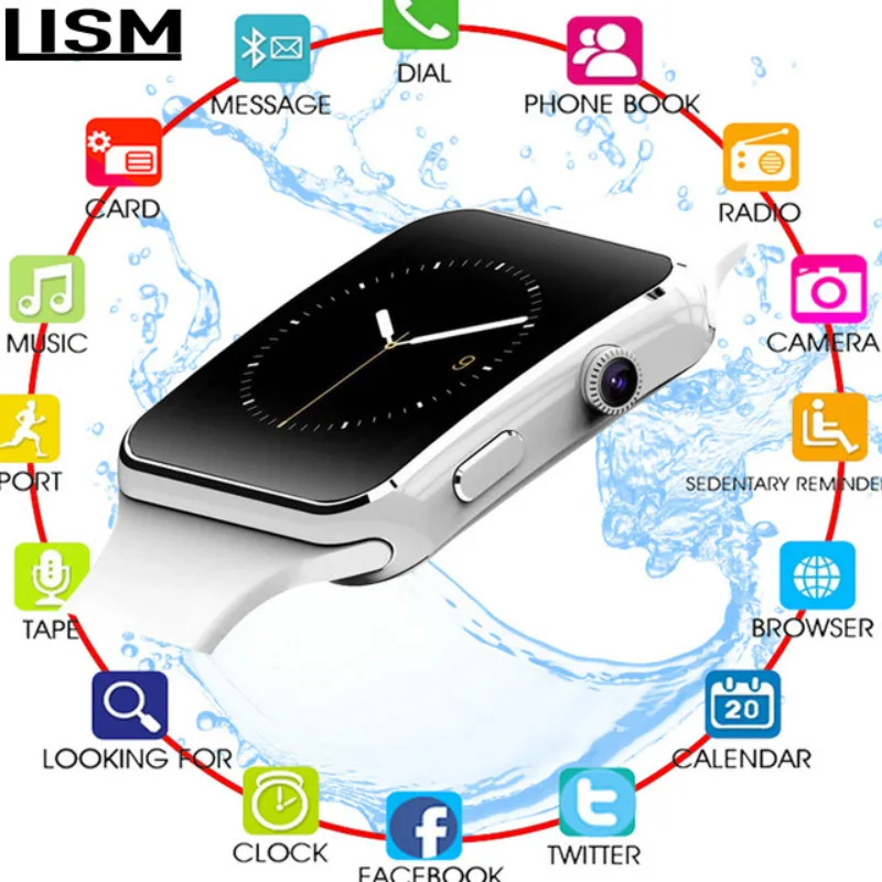 New Arrival X6 Smart Watch with Camera Touch Screen Support SIM TF Card Bluetooth Smartwatch for iPhone Xiaomi Android Phone | Электроника