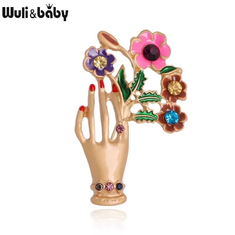 Женская брошь в форме цветка Wuli &amp baby эмалированная для свадьбы Вечерние офиса