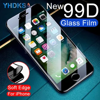 

New 99D Full Cover Tempered Glass on the For iPhone 8 7 6 6s Plus Screen Protector For iPhone X XR XS 11 Pro Max Protection Film