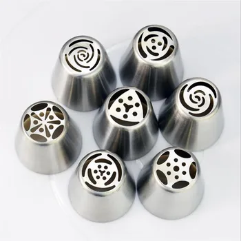 

7pcs/lot Stainless Steel Russian Tulip Icing Piping Nozzle Cake Decoration Cream Tips DIY Cake Bakeware Tool Rose Flower
