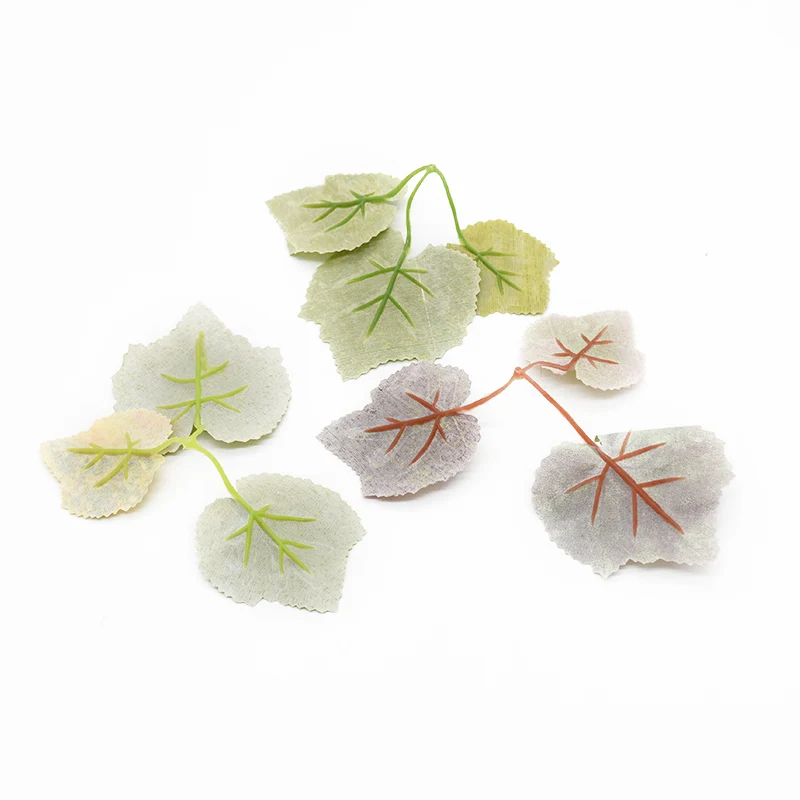 20 Pieces Artificial Leaves Simulation of Green Plants Christmas Decorations for Home Wedding Decoration Fake Leaves Candy Boxes