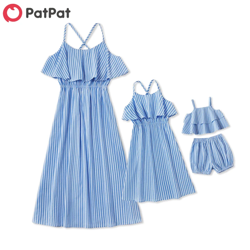 Promo Matching Outfits Dresses Family-Look Mommy New Me And Summer Stripe Sleeveless Patpat LWyKpWN35
