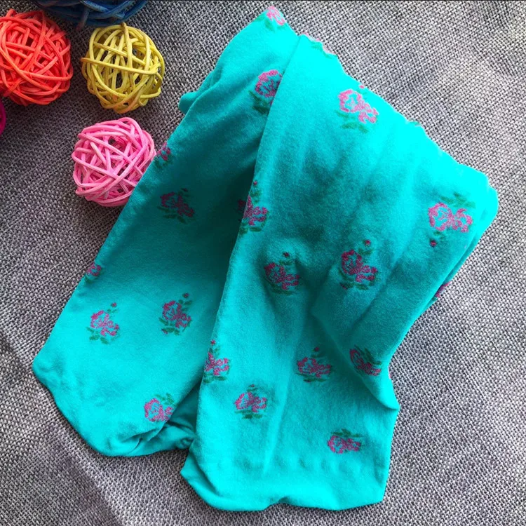 Korean-style Velvet Panty-hose for Kids Floral Jacquard Silk Stockings Girls Baby Socks