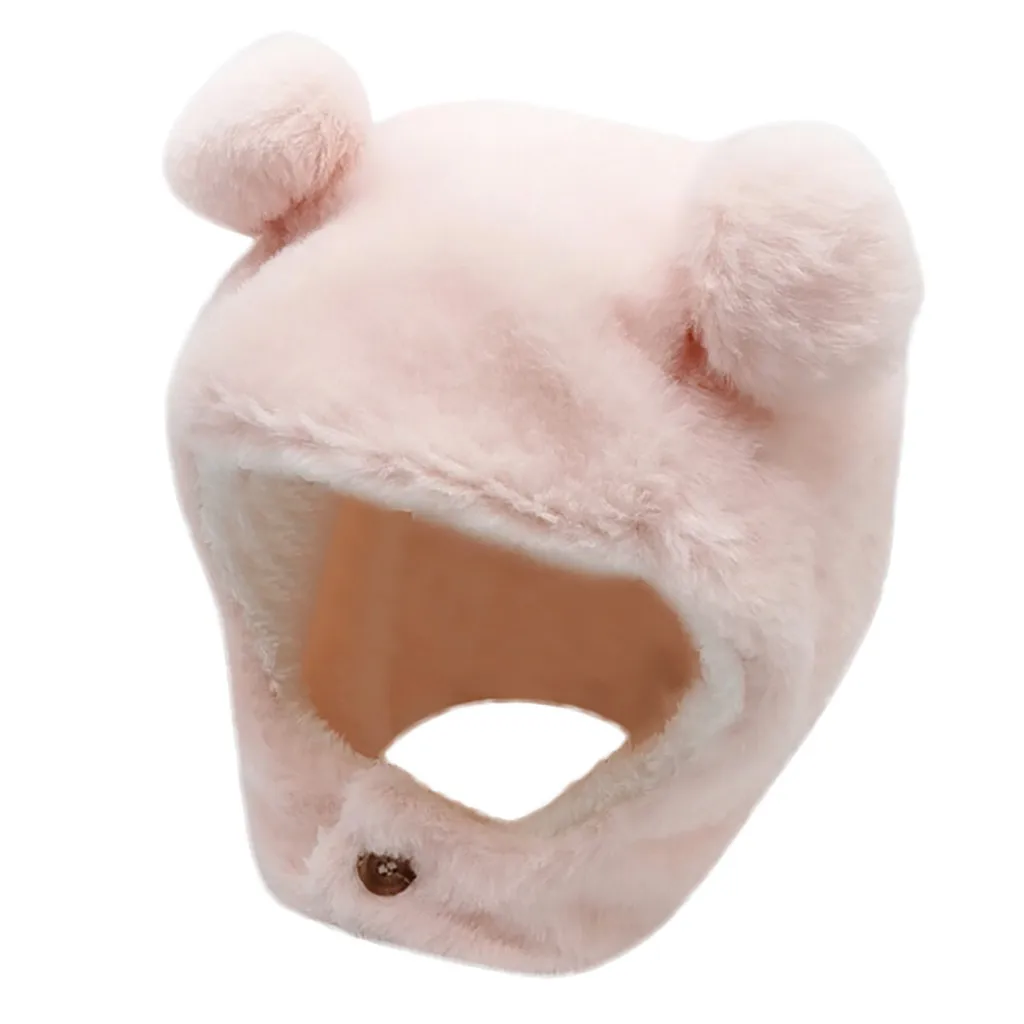 Детские шапки; теплая зимняя шапка с защитой ушей; шапки для новорожденных; милые плюшевые шапки-бини с медведем для детей; головные уборы для малышей; аксессуары;# p5