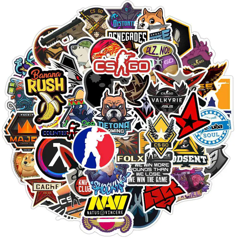 

50PCS Lot CS GO Stickers Motorcycle Anime Game Sticker For Boys Laptop Funny Graffiti Stickers Mix Retro Waterproof Pegatinas