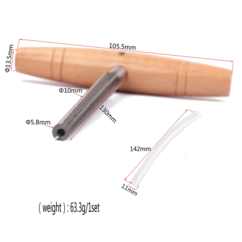 Guitar Bridge End Pin Hole Reamer w/ Wooden Handle for Mandolin Banjo Bass