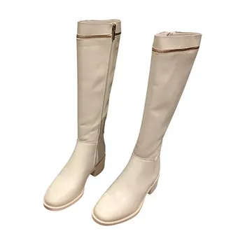 

2019 new knight boots knee high boots female small boots boots spring and autumn single net red