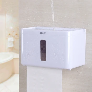 

Universal Paper Towel Box Transparent Visual Window Double-hole Nail-free for Bathroom Kitchen Bedroom