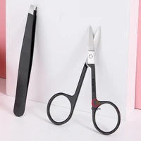 Pink/Black Professional Eyebrow Trimming Tool Set Eyebrow Tweezer Eyebrow Clipper Stainless Steel Eyebrow Makeup Scissors 2