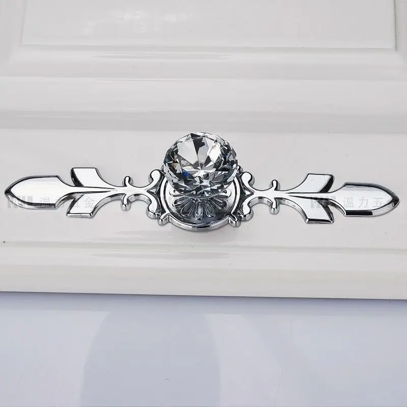 5 шт. Хрустальные Ручки для шкафа Ручки для ящиков комодов из алмазного стекла шкаф ручки Мебельная ручка с пластиной и винтами для O