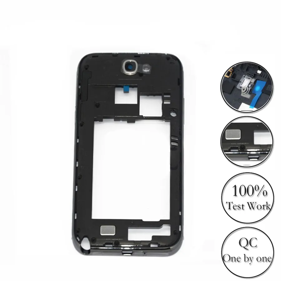 

CXHKRR Original Middle Frame Housing Bezel For Samsung Note 2 N7100 N7105 Middle Plate Rear Housing Side buttons Replacement