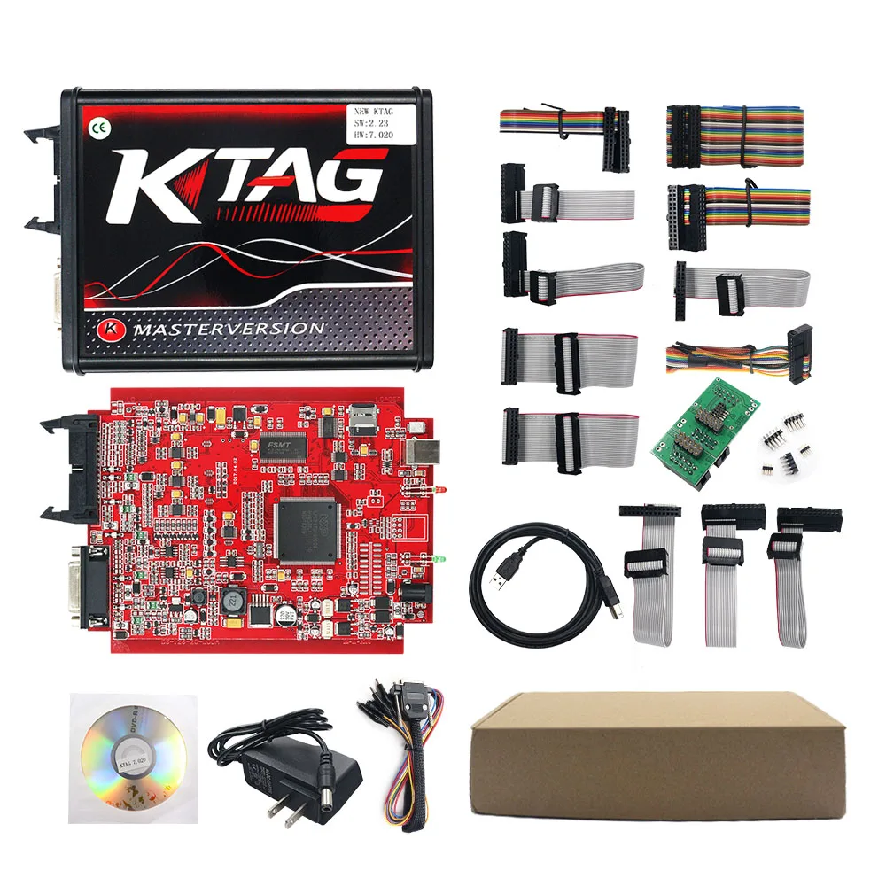 Kate Kess V2.47 ЕС красный V5.017 Kess V2 OBD2 менеджер Тюнинг Комплект KTAG V7.020 4 светодиодный Kess 5,017 K-TAG V2.25 ECU Программатор инструмент