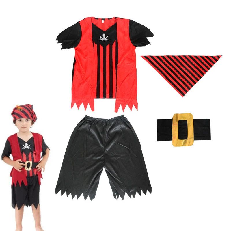 

Kids Pirate Costumes Anime Cosplay Hunter Costume Halloween for Boys Carnival Birthday Party Christmas Outfit