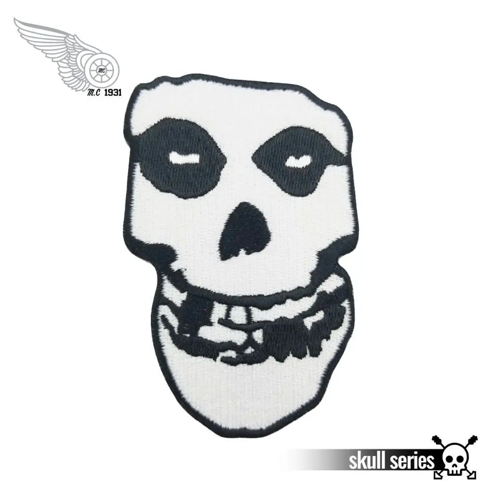 Misfits Crimson Ghost White Skull Patch Band Logo Embroidered Iron On Applique 