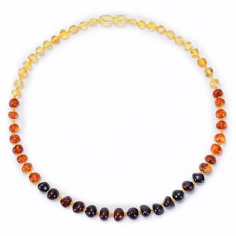 Натуральное ожерелье из янтаря, Прорезыватель для зубов для ребенка, ручной работы, ожерелье, браслет, натуральный камень Ambers, 5 цветов, 14-33 см