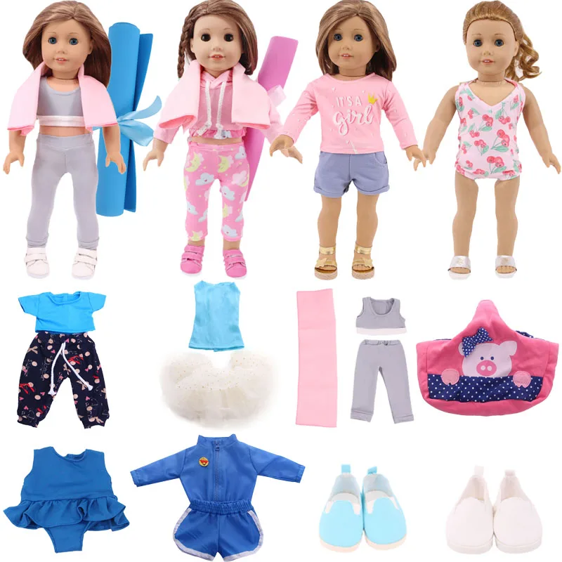 

Doll Accessories For Clothes Shoes Yoga Mat Sport Style For 18 Inch American Dolls & 43 Cm New Born Baby Items,Our Generation