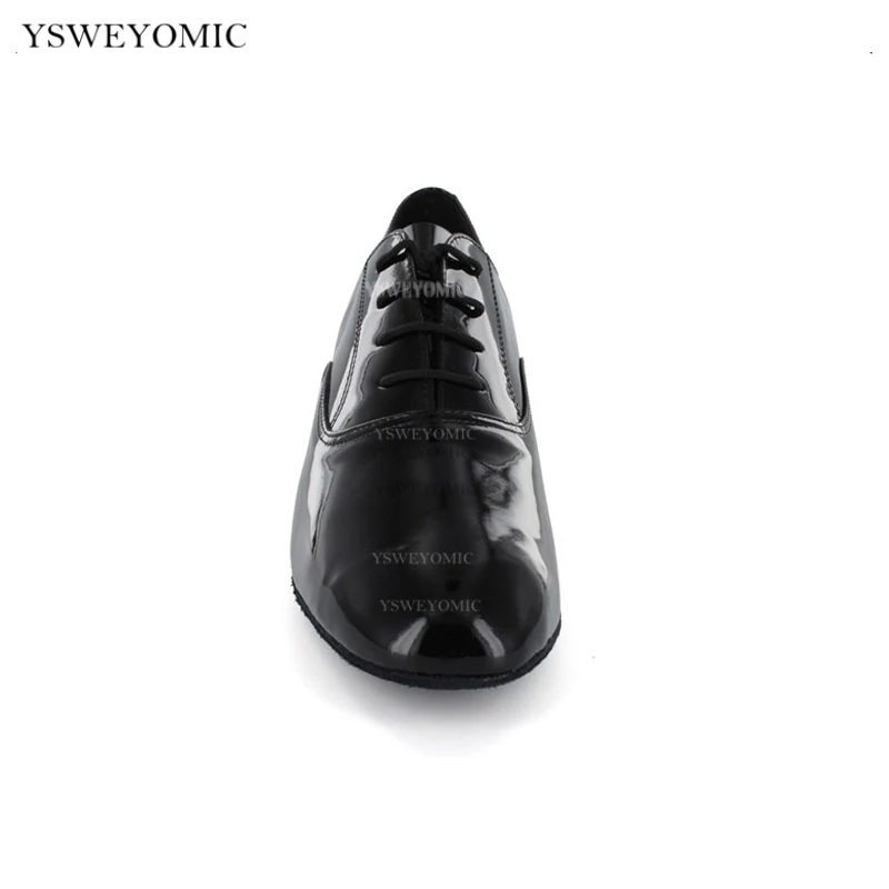 Dance Shoes Ballroom MEN Latin shoes Dancing Black Shiny Patent Leather High-end Modern Latin Dance Shoes For Man 1inch 1.5inch