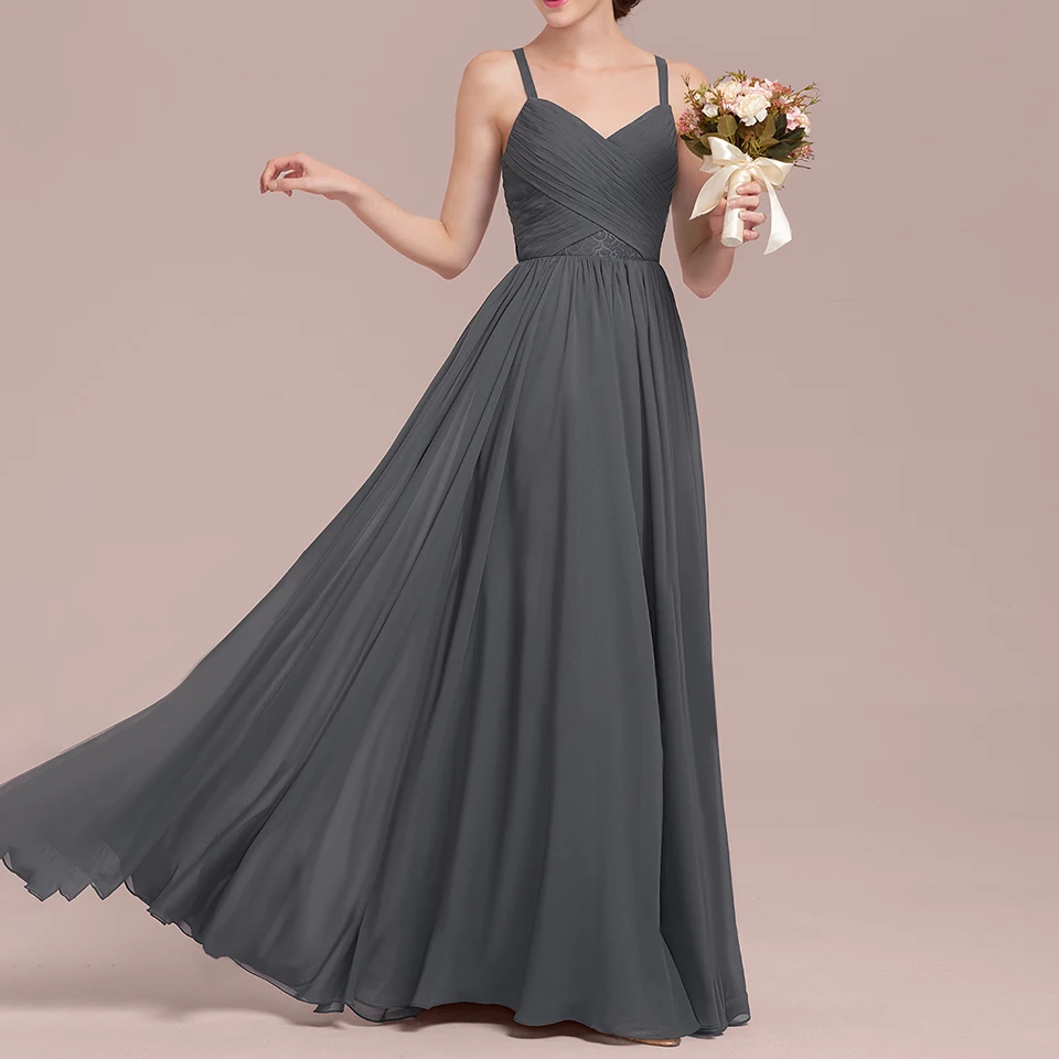 A-Line/Princess Sweetheart Floor-Length Chiffon Lace Bridesmaid Dress With Ruffle