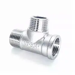 Male + Male + Female Threaded 3 Way Tee T Pipe Fitting 1/4