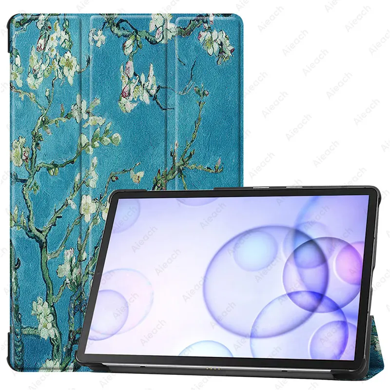 Для samsung Galaxy Tab S6 10,5 SM-T860 SM-T865 чехол с магнитной подставкой для Galaxy Tab S6 10,5 чехол для планшета Funda Capa+ подарок - Цвет: Apricot flower