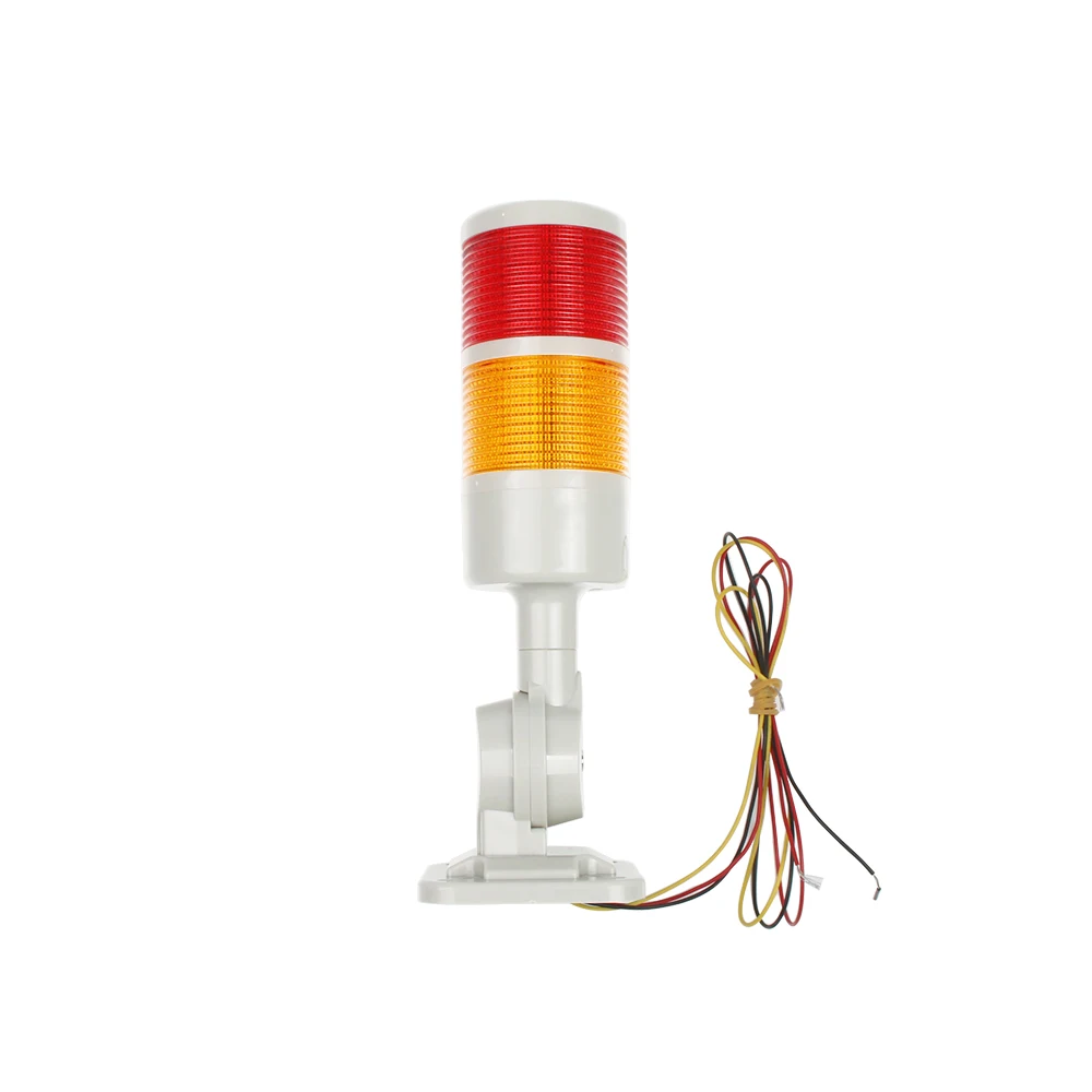 2 Layer Red Amber LED Stack Light Warning Lamp Industrial for CNC Machine DC24V 12V AC220V 110V Steady Flashing Type