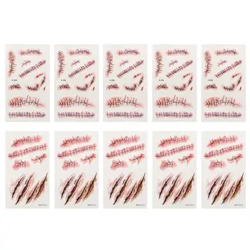 

20pcs Funny Terrible Wound Temporary Tattoo for Face Hand Body