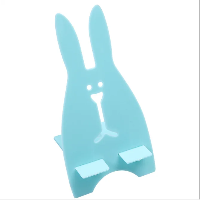 Полипропиленовый держатель для мобильного телефона, подставка, подставка, настольная, корейский, мультяшный, милый, портативный, креативный, офисный, кролик, съемный, Новинка - Цвет: blue rabbit