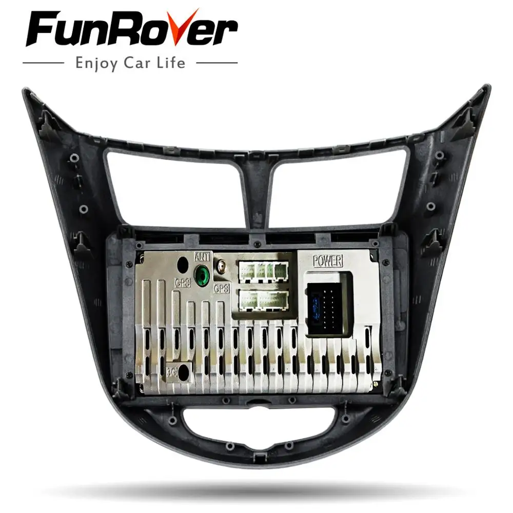 Funrover 2.5D ips для hyundai Solaris 1 2010- android 9,0 автомобильный Радио мультимедийный плеер Авторадио Навигация gps FM без dvd