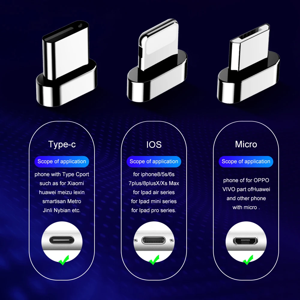 Swalle Магнитный Micro usb type-c кабель провод для быстрого заряда шнур магнит зарядное устройство для iPhone samsung usb type C кабель для мобильного телефона