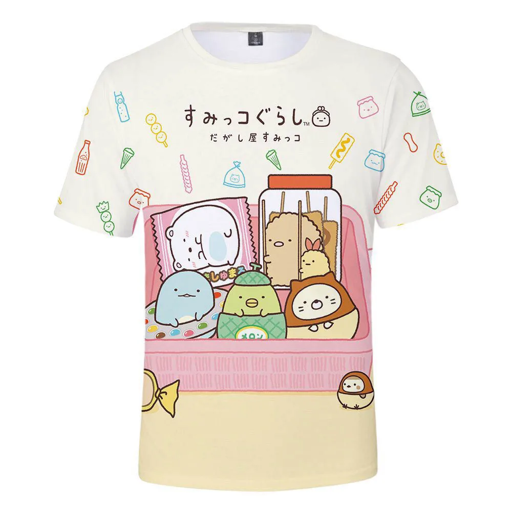 アニメsumikko Gurashi 3dプリント学生大サイズtシャツカジュアル夏半袖男性女性少年少女tシャツtシャツ子供シャツ T Shirts Aliexpress