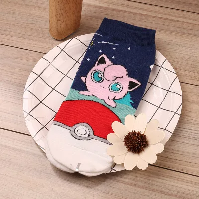 B Носки по щиколотку для женщин и девочек, Harajuku Pikacha, новинка, уличная одежда, корейский стиль, осенние женские Носки с рисунком покемона, Kawaii, с низким вырезом - Цвет: B