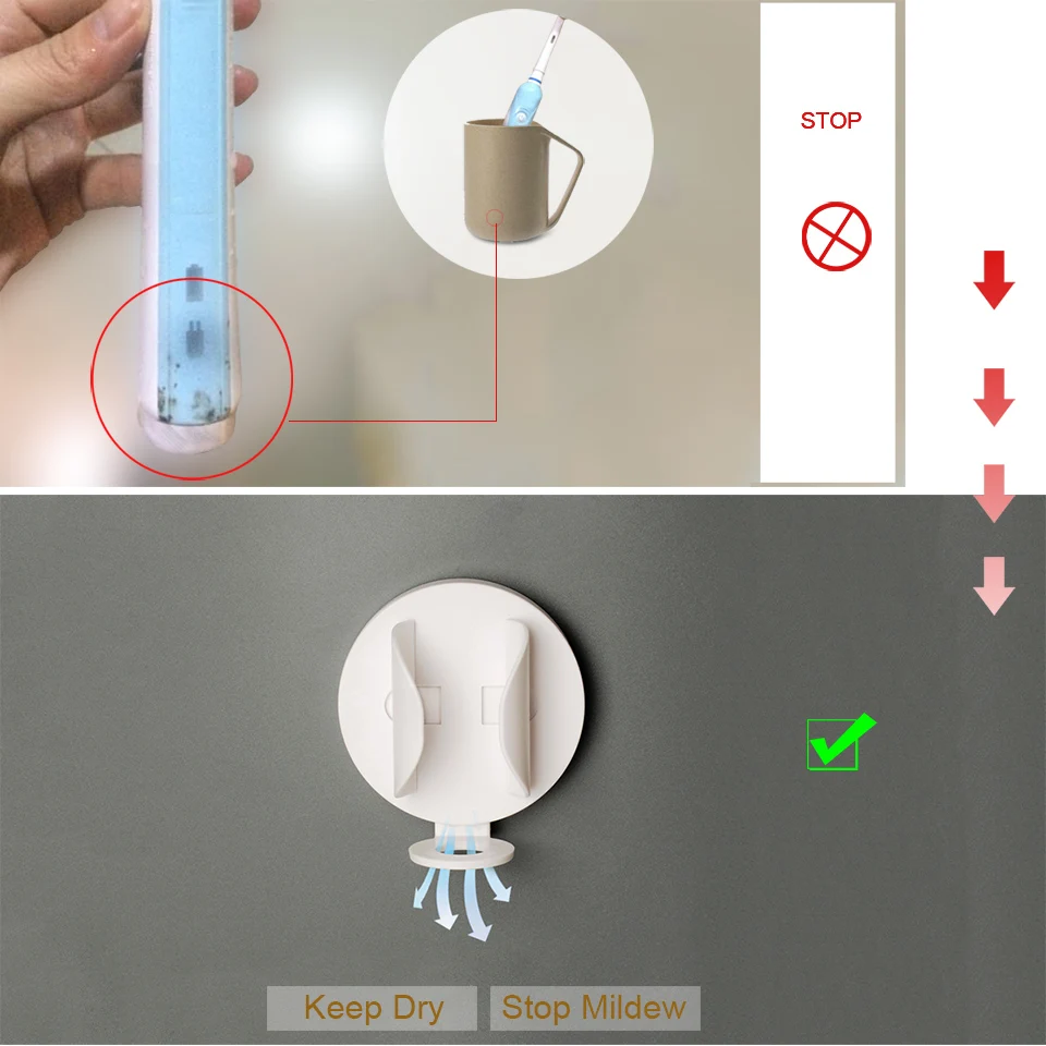 Электрическая зубная щетка настенное крепление эластичное крепление защита зубная щетка ручка Экономия места сохраняет сухость стоп Плесень держатель зубной щетки