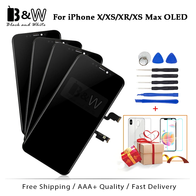 Дисплей для iPhone X XR XS Max OLED/TFT экран Замена объектива Pantalla с отличным 3D сенсорным