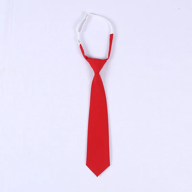 09 Necktie High Quality Polyester Women's Men's Unisex Shirt College Wind Uniform Trendy Neck Tie Gifts Rubber Band Adjustable Size - Цвет: 09