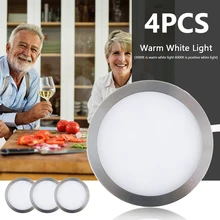 4PCS LED Light Cabinet Light Round Kitchen Closet Spotlight 12V Lighting Set Home Lighting