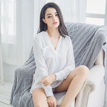

Princess Bathrobe Nightgown Women's Autumn Viscose Fiber Sun-proof Clothing Women's Long Nightdress Can Be Worn Outside Sexy