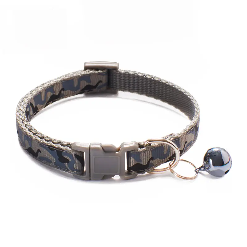 Camouflage Cat and Dog Collar with Bell - Pink and Blue