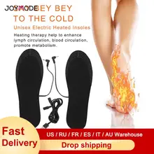 Joymode1 пара USB стельки для обуви с подогревом, согревающие стельки для ног, теплые носки, коврик, зимние уличные спортивные стельки, Теплые Зимние Стельки