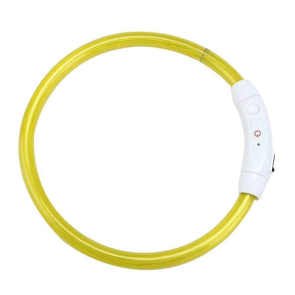 50cm Горячая USB Перезаряжаемый светодиодный ошейник для собак, мигающий регулируемый безопасный светильник, цепь для шеи XJS789 - Цвет: 50cm