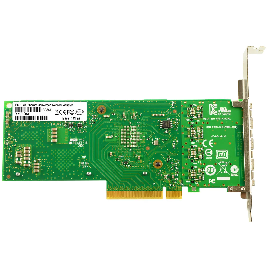 FLYBISH X710-DA4 인텔 XL710-BM1 포함 쿼드 포트 SFP + 네트워크 어댑터, 10G PCIe 3.0x8