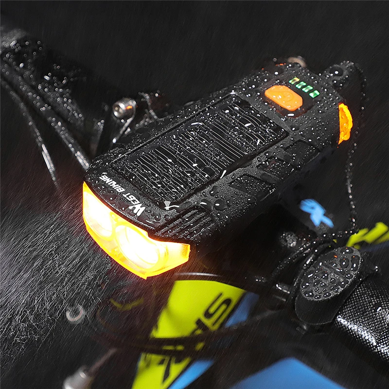 WEST BIKING 2000mAh Солнечное Мощность велосипедный светильник USB Перезаряжаемые