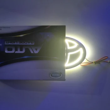 

Tcart Red&White Car Styling 5D Cold Light LED Emblem Logo Light for Toyota Vigo Prado RAV4 Highlander EZ car accessroies