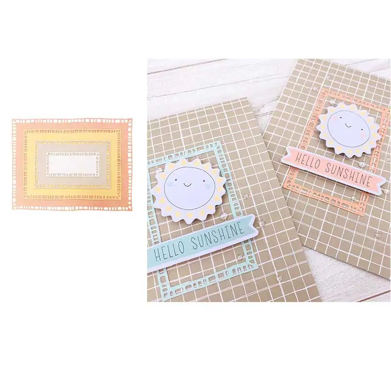 Framed Rectangles Metal Cutting Dies Scrapbook Diary Decoration Stencil Embossing Template Diy Greeting Card Handmade 2021 New | Дом и сад