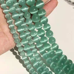Pink Cat Eye Opal Beads - Natural Stone Glass Beads for DIY Jewelry Making, 15 Strand (Mint green)