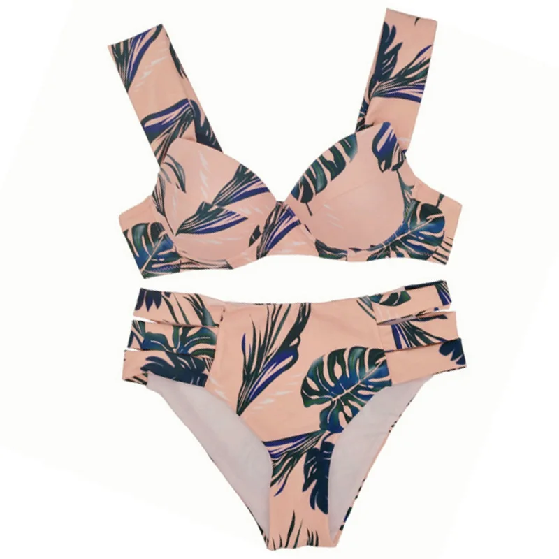 

Bikinis Women Swimsuit Summer Cut Out Bathing Suits Push Up Bikini Print Swimwear Beach Wear With Underwire
