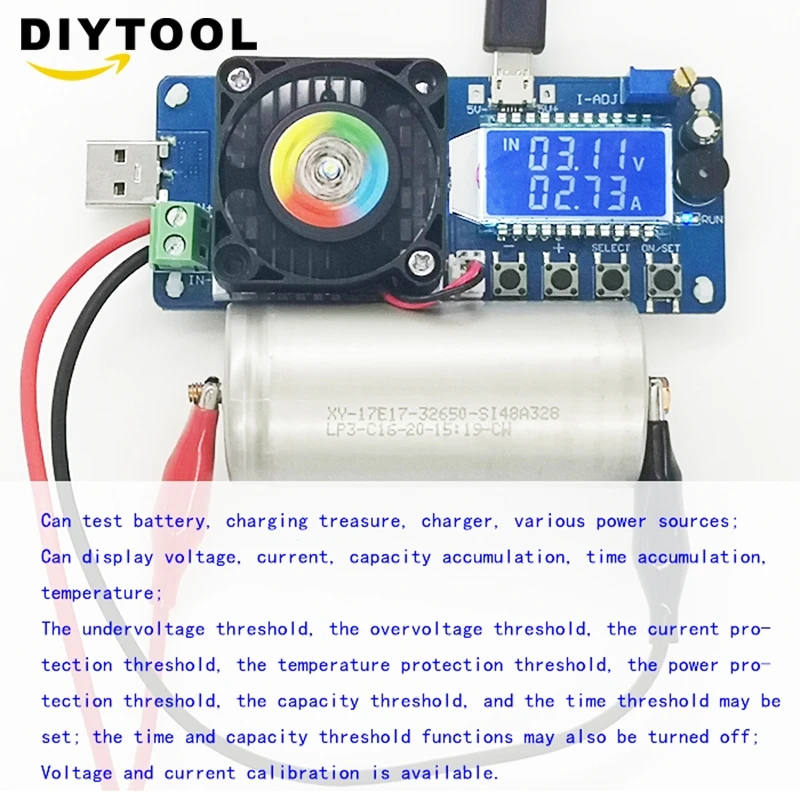 FX25 FX35 25/постоянный ток 35 Вт электронная нагрузка, алюминиевая крышка, 25В 5A USB тестер заряда батареи разрядки Ёмкость метр тестер