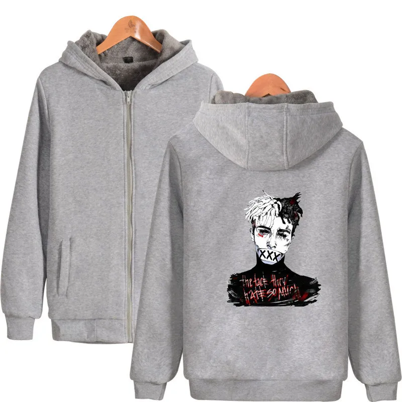 R.I.P. Xxxtentacion толстый хлопок толстовки на молнии Толстовка для мужчин женщин пальто Xxxtentacion повседневное clothes