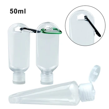 

50ml Empty Plastic Bottles Clear Travel Container for Liquids with Keyring