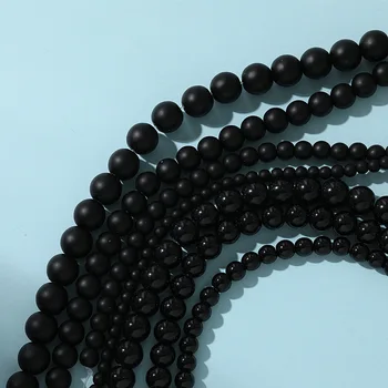 

Loose Pearl Beads DIY Handmade Black Beaded Ear Stud Ear Stud Earrings Hair Accessories Tassel Obsidian Material