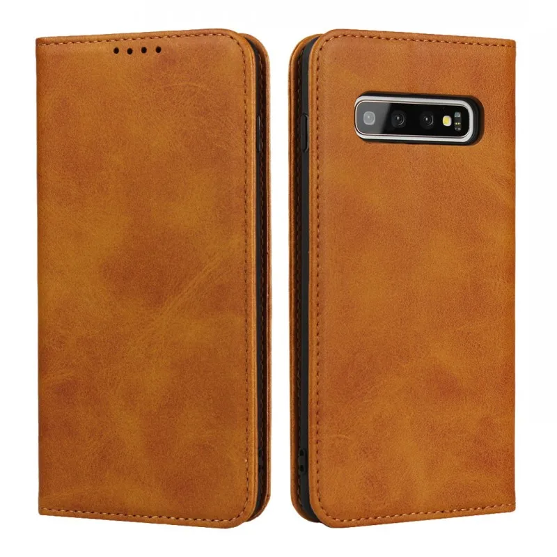 Магнитные Чехлы для samsung Galaxy S10 S10+ Plus S10 5G S10e из натуральной кожи откидной Чехол для бумажника мягкая задняя крышка аксессуары для телефона
